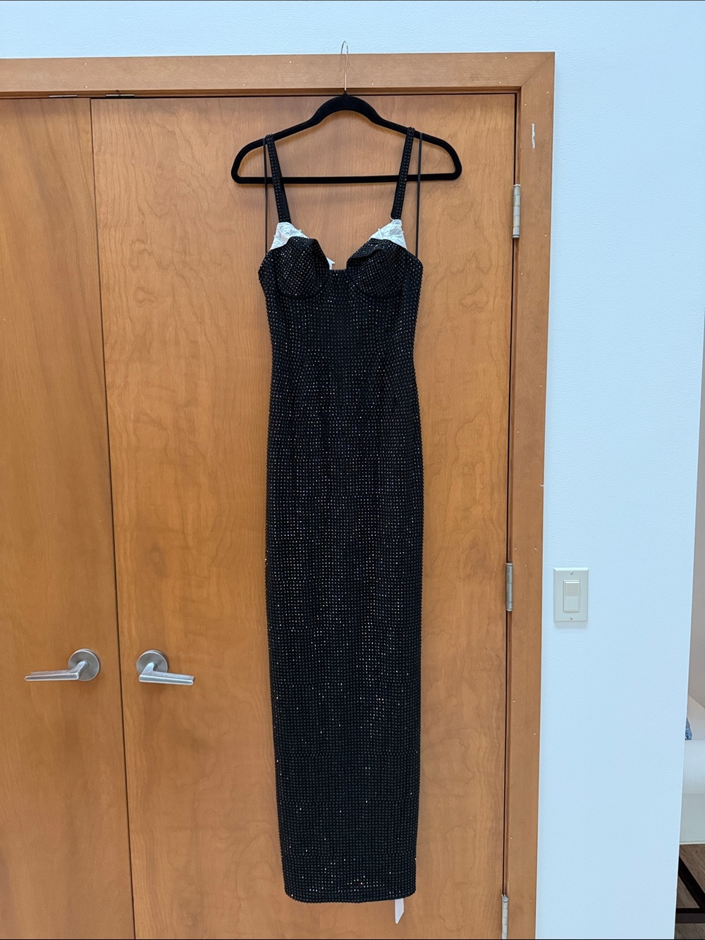 NWT AREA Black Crystal Gown